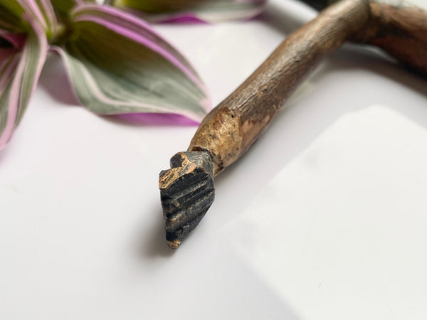 Rare Antique Folk Art Slingshot Handle Carved Into The Form Of A Man c.1900 - Source Vintage