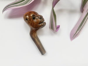 Antique 19th Century Carved Fruitwood Folk Art Novelty Pipe Tamper