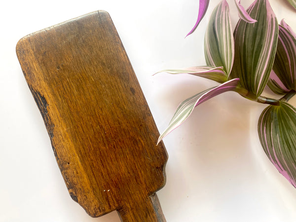 Rare Georgian Treen Washing Paddle With Symbols Of Love Dated 1794 - Source Vintage
