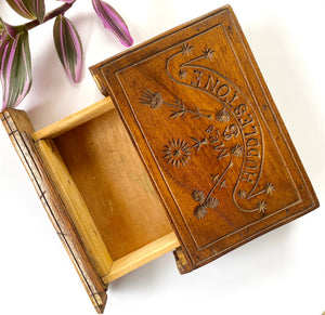 Antique 19th Century Scratch Built Folk Art Secret Book Box ‘Mrs S Huddlestone’