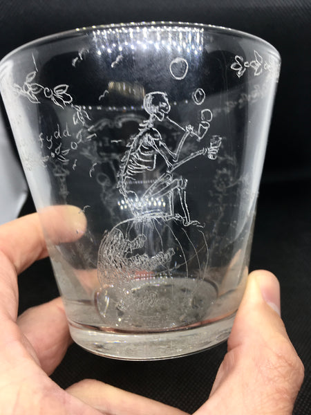 A Rare One-Off Victorian Tumbler Etched By Renowned Naturalist & Artist William Pennington Cocks 1842 - Source Vintage
