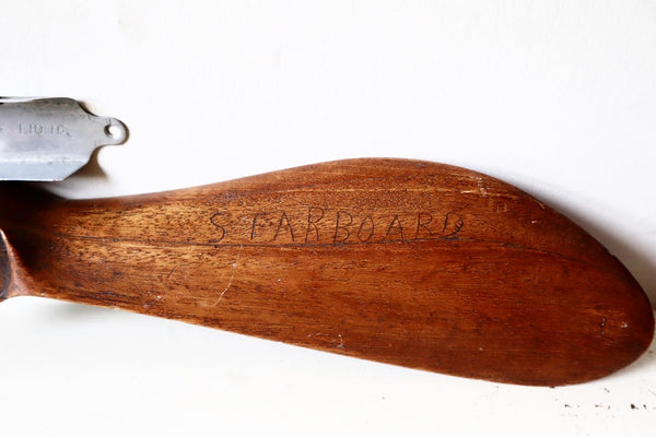 WW1 Zeppelin Aluminium Débris Engraved “Zepp” Potter’s Bar 1.10.16 + Propeller - Source Vintage