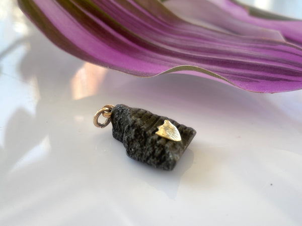 Rare Antique Boer War Shrapnel Fragment Pendant Fob With Gold Top Hoop And Cartouche 1900 - Source Vintage