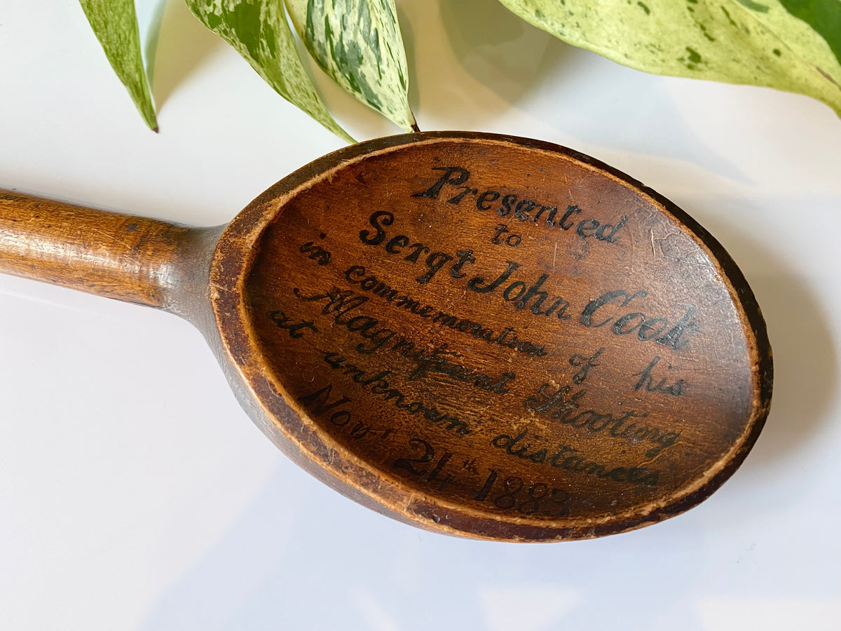 Rare Antique 19th Century Victorian Military Wooden Treen Spoon Award ...