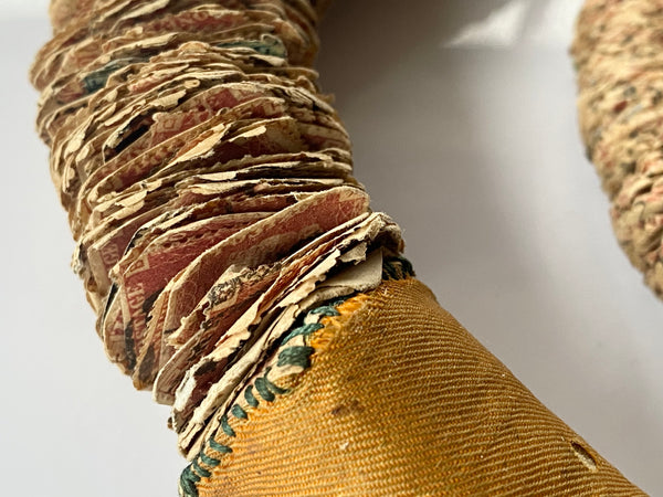 Rare Antique 19th Century Folk Art Snake Made From Postage Stamps - Source Vintage