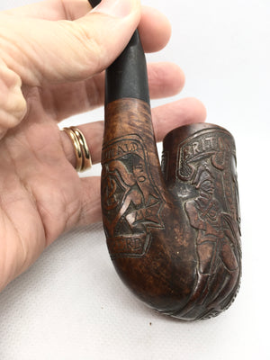 Rare Boer War Carved Briar Pipe Gift From Clr Sgt McDonald To Sgt Maj Shepperd