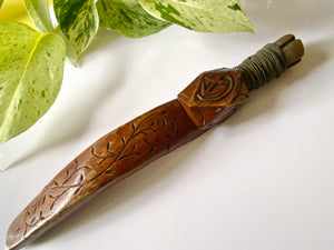 Antique 19th Century Carved Treen Knitting Sheath Sailor Love Token ‘C. Berry’