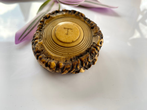 Rare Antique 18th Century Antler Snuff Box With Wolf’s Tooth And Note - Source Vintage
