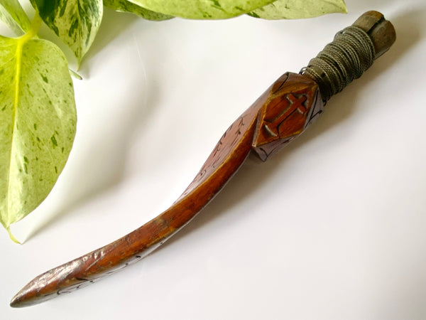 Antique 19th Century Carved Treen Knitting Sheath Sailor Love Token ‘C. Berry’ - Source Vintage