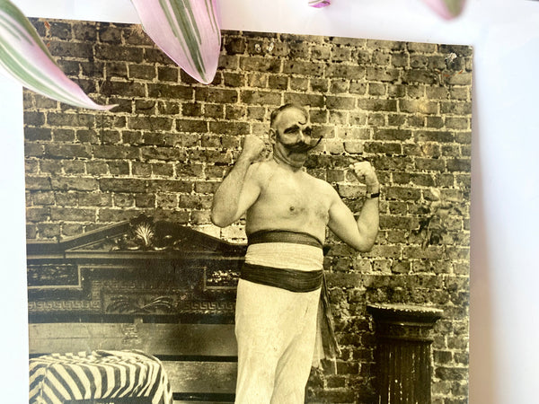 Rare Antique Early 20th Century Press Photo Of Strongman The Great Dando - Source Vintage