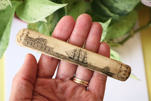 Antique 19th Century Sailor Carved Scrimshaw Sweetheart Love Token Busk ‘Home To Hull’