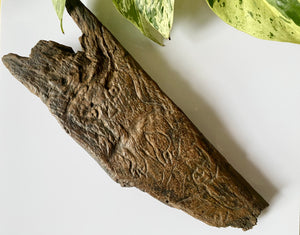 A Naive And Crudely Carved Wooden Fragment Showing Remnants Of Late Medieval Style Folk Art Graffiti.