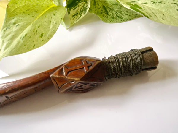 Antique 19th Century Carved Treen Knitting Sheath Sailor Love Token ‘C. Berry’ - Source Vintage