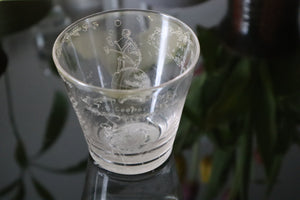 *RESERVED FOR RONI* Rare Victorian Tumbler Etched By Renowned Naturalist & Artist William Pennington Cocks 1842